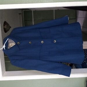 Tulle Royal Blue Long Sleeve Coat